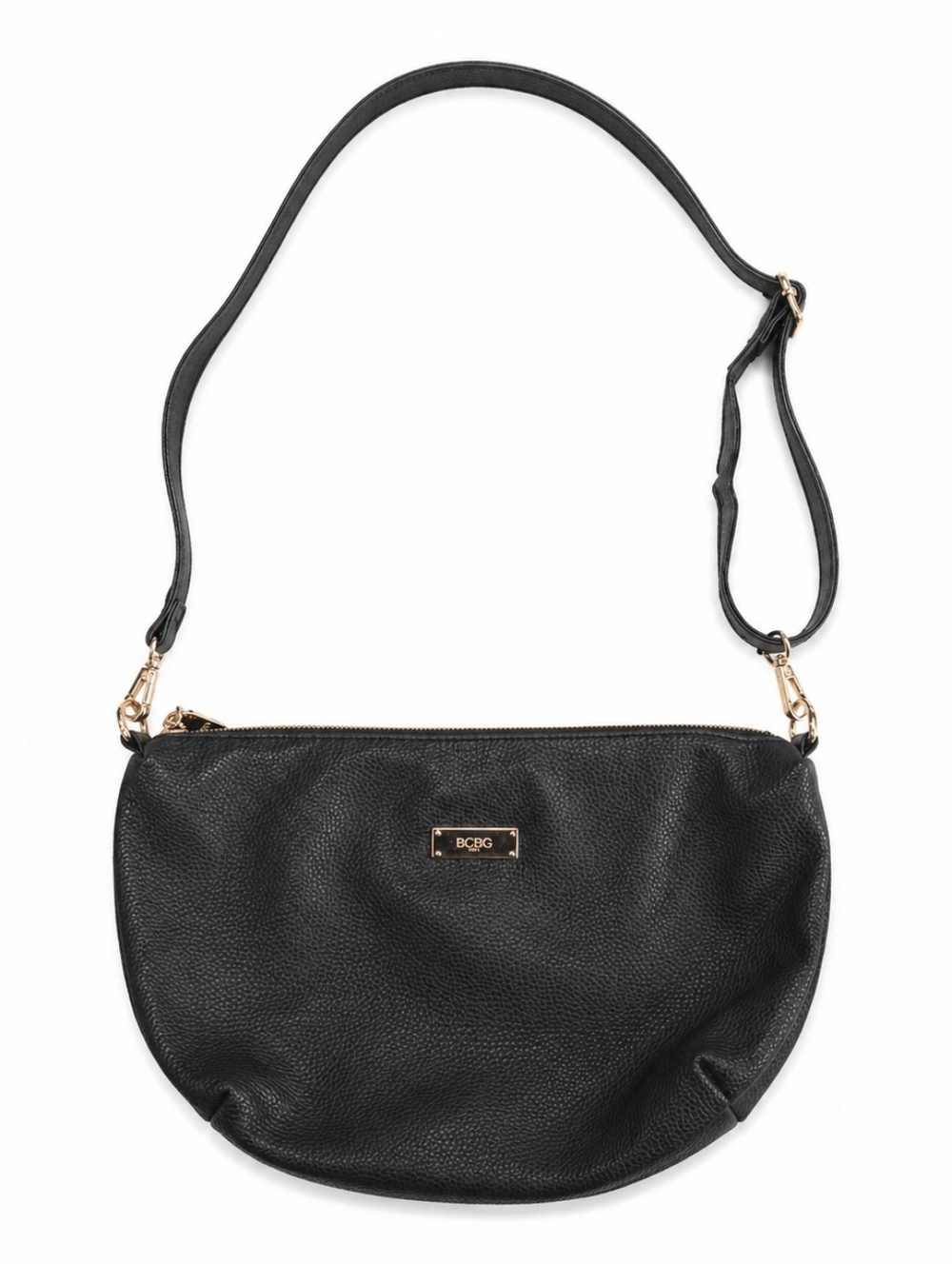 BCBG Black Pebbled Leather Crossbody Bag
